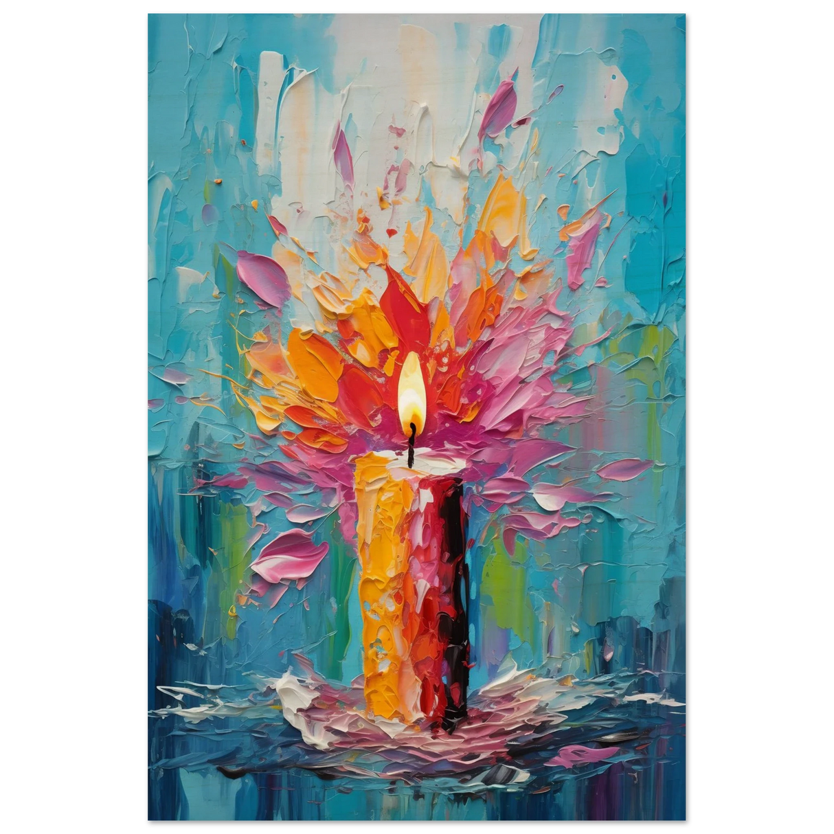 Ignite – Abstract Candle Flame Wall Art Print - Wood Prints - 30x45 cm / 12x18″ -