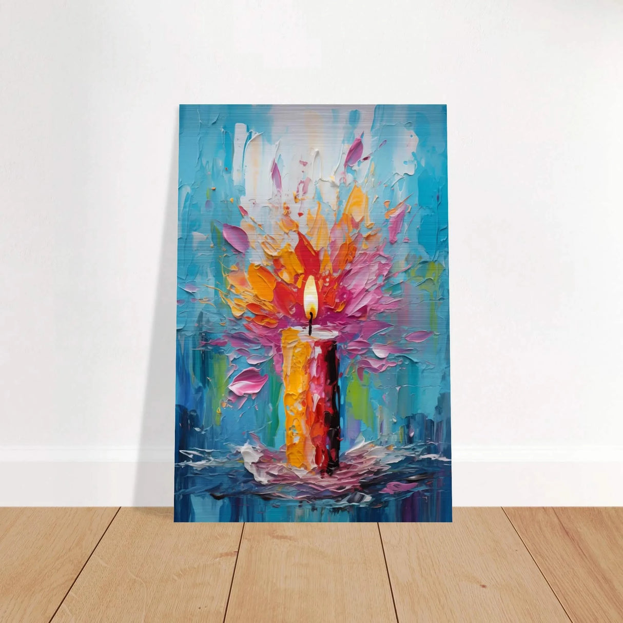 Ignite – Abstract Candle Flame Wall Art Print - Brushed Aluminum Print - 20x30 cm / 8x12″ -