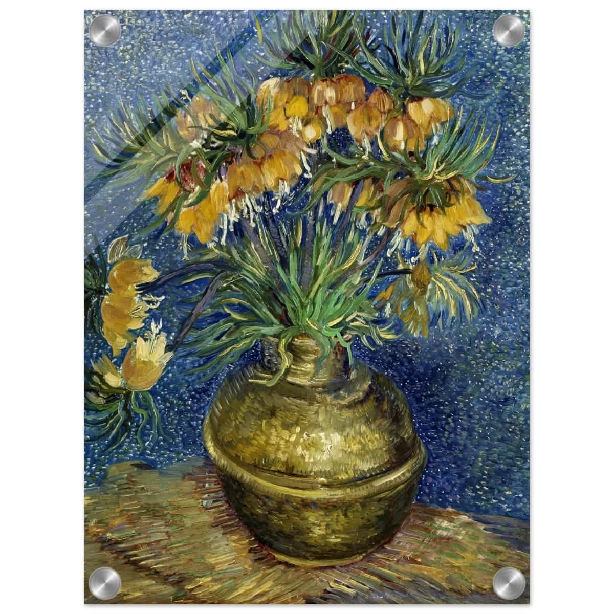 Imperial Fritillaries in a Copper Vase (1887) by Vincent van Gogh | Vintage wall art print - Acrylic Print - 30x40 cm / 12x16″ -