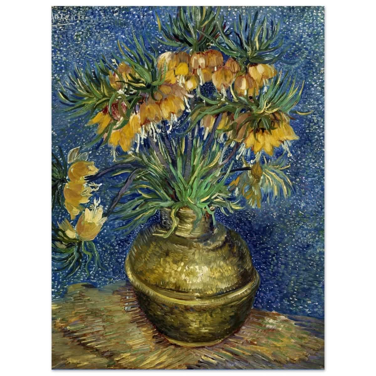 Imperial Fritillaries in a Copper Vase (1887) by Vincent van Gogh | Vintage wall art print - Aluminum Print - 60x80 cm / 24x32″ -
