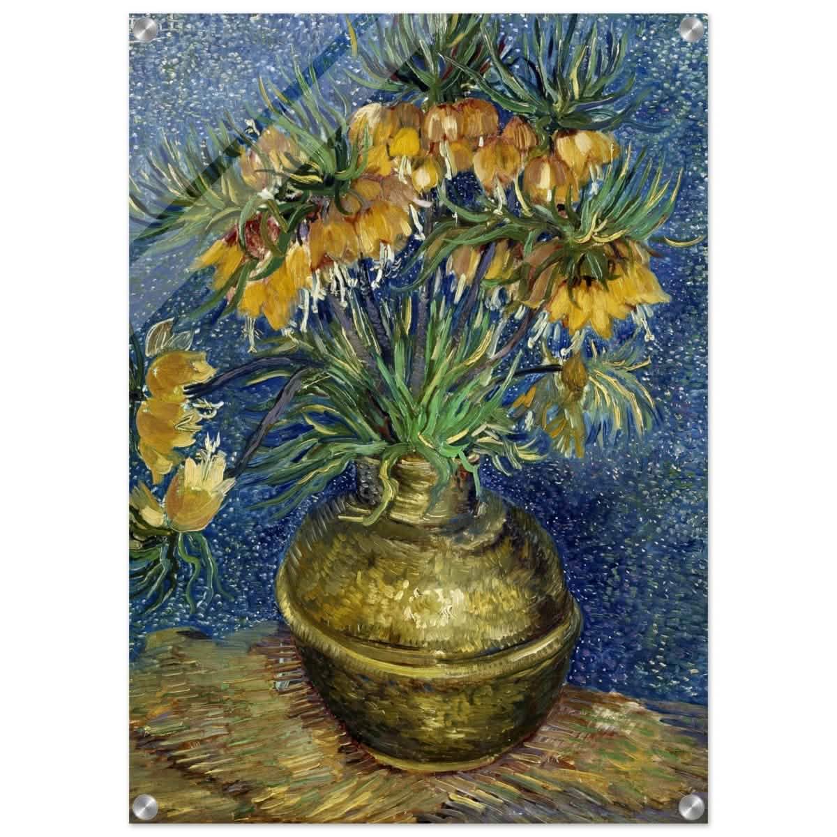 Imperial Fritillaries in a Copper Vase (1887) by Vincent van Gogh | Vintage wall art print - Acrylic Print - 50x70 cm / 20x28″ -