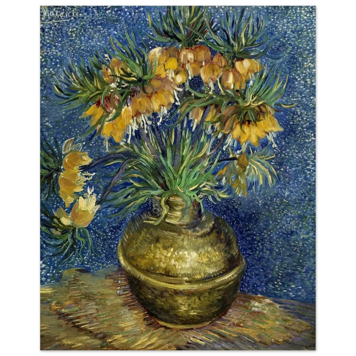 Imperial Fritillaries in a Copper Vase (1887) by Vincent van Gogh | Vintage wall art print - Aluminum Print - 40x50 cm / 16x20″ -