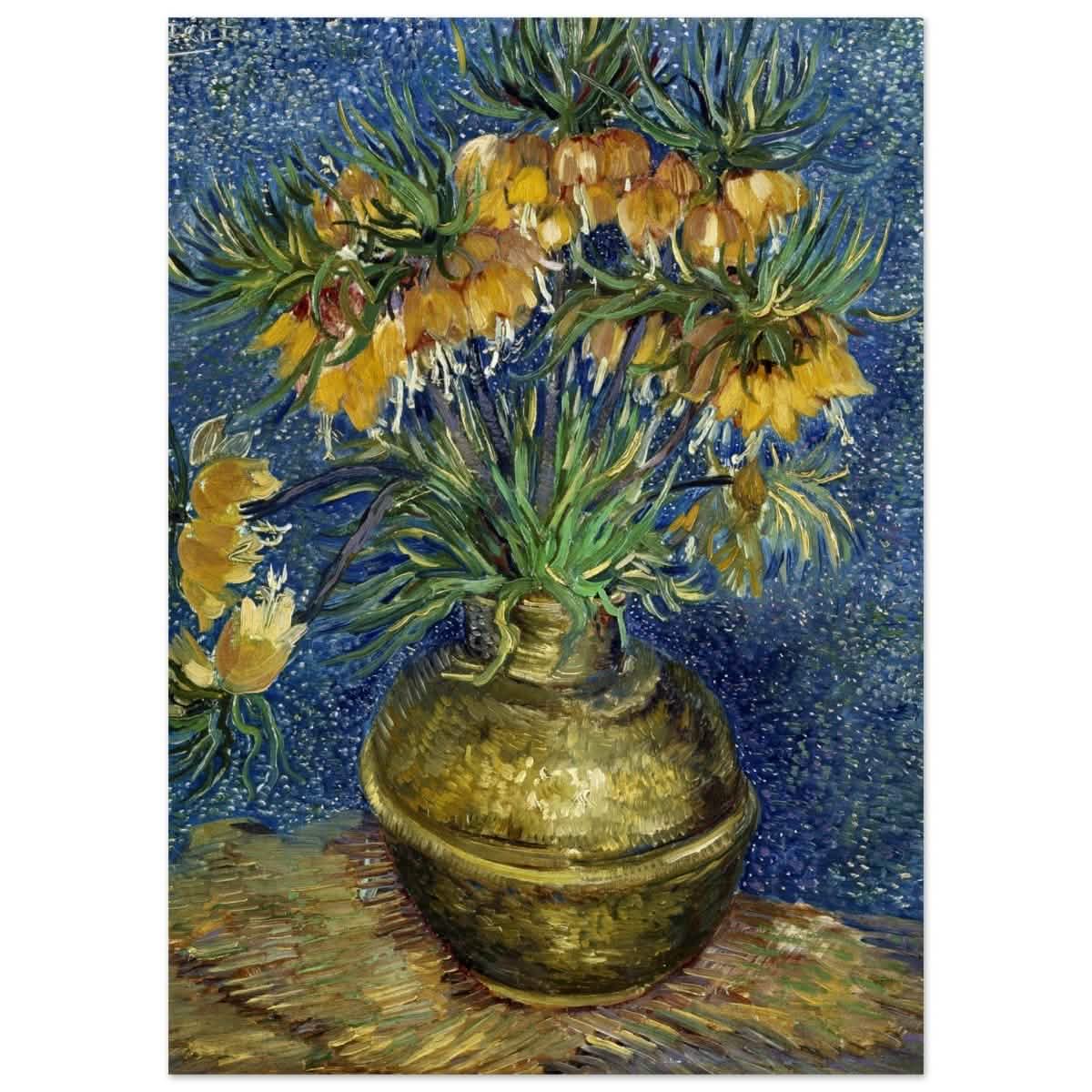 Imperial Fritillaries in a Copper Vase (1887) by Vincent van Gogh | Vintage wall art print - Aluminum Print - 50x70 cm / 20x28″ -