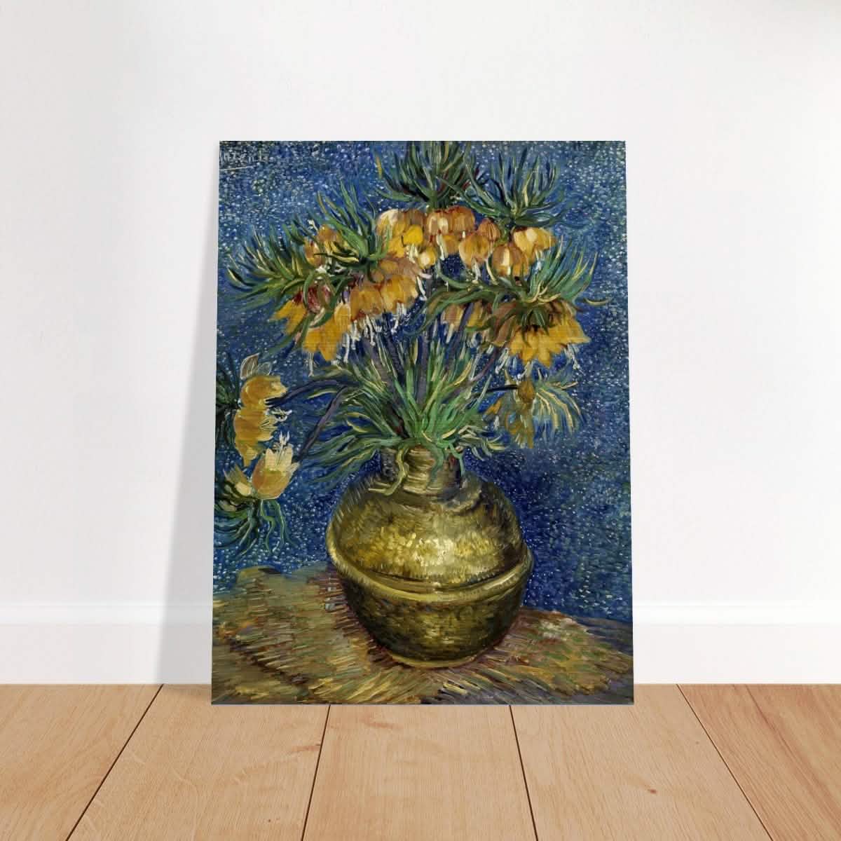 Imperial Fritillaries in a Copper Vase (1887) by Vincent van Gogh | Vintage wall art print - Brushed Aluminum Print - 60x80 cm / 24x32″ -