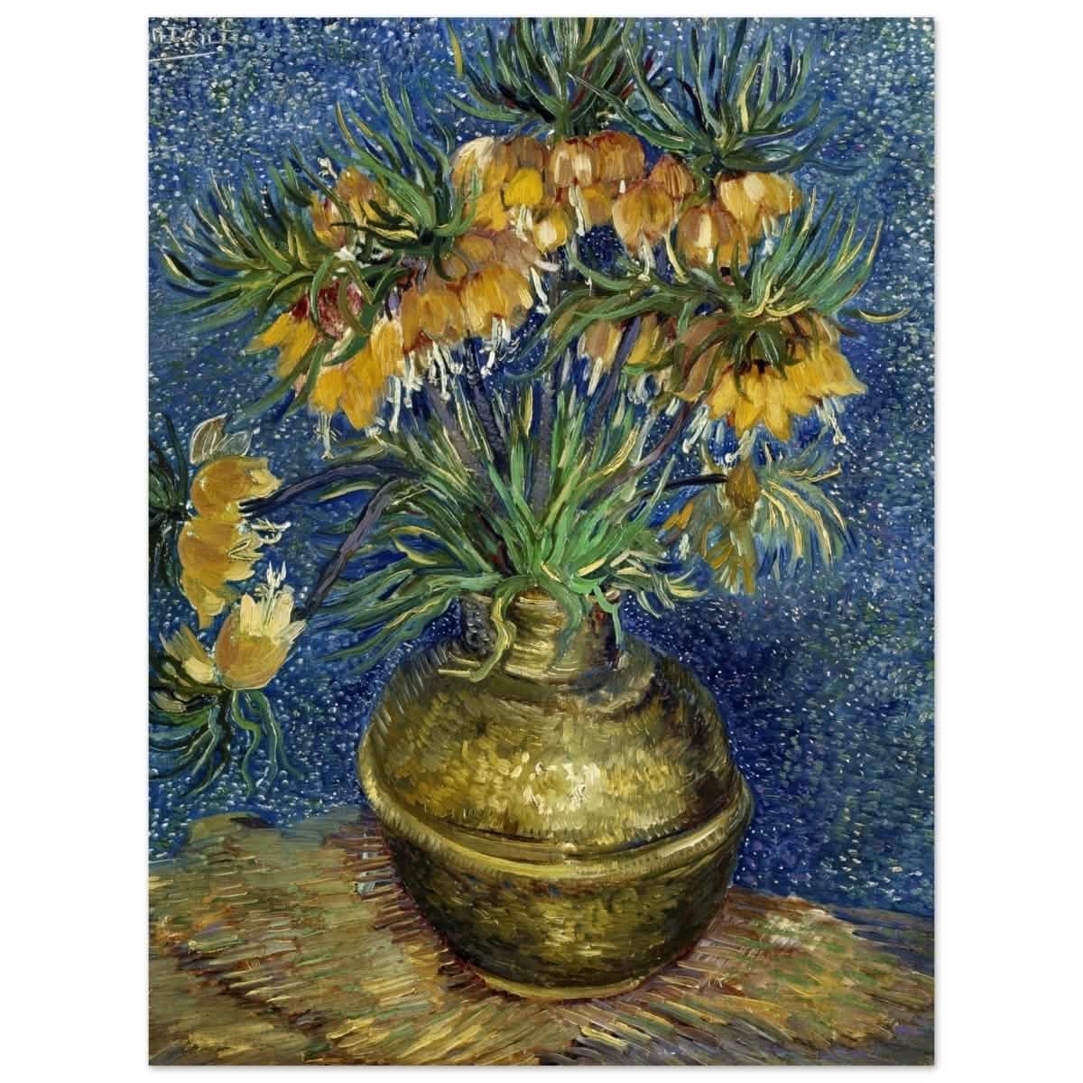 Imperial Fritillaries in a Copper Vase (1887) by Vincent van Gogh | Vintage wall art print - Aluminum Print - 30x40 cm / 12x16″ -