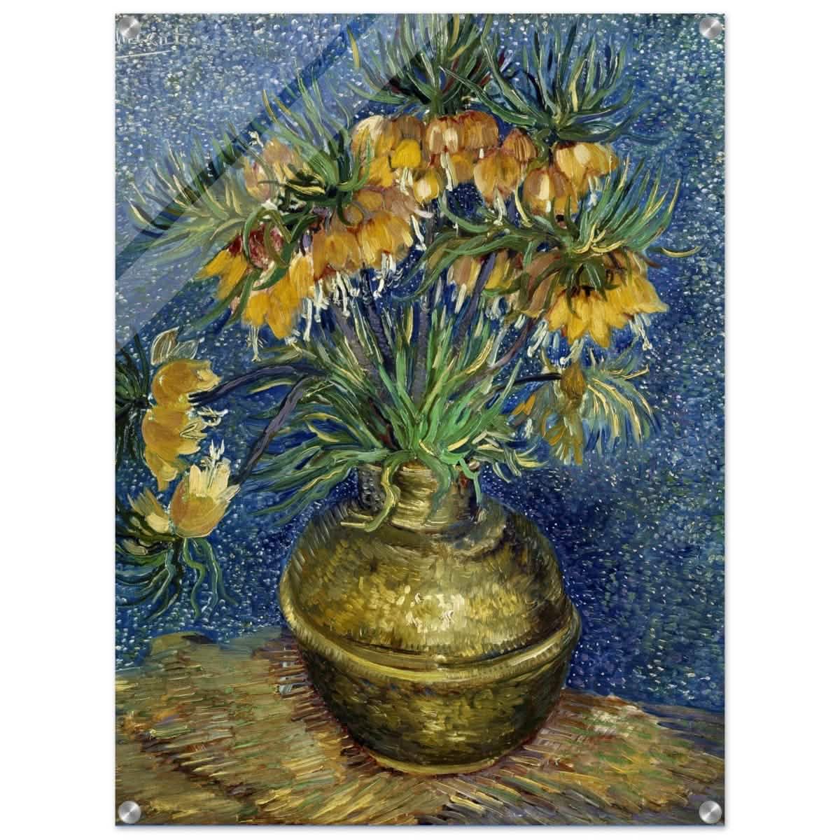 Imperial Fritillaries in a Copper Vase (1887) by Vincent van Gogh | Vintage wall art print - Acrylic Print - 60x80 cm / 24x32″ -