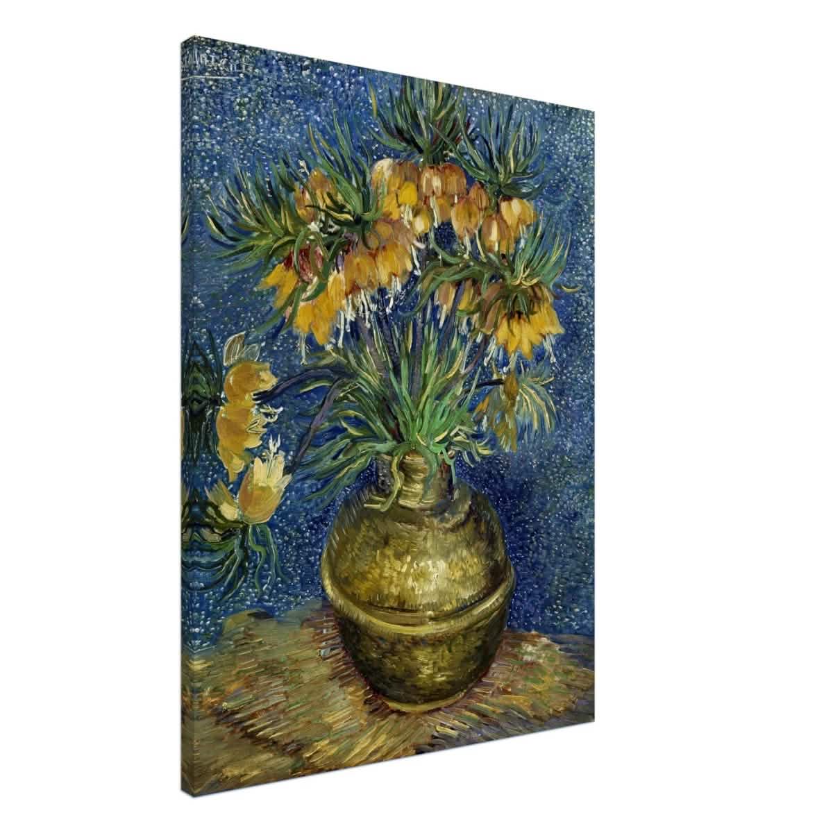 Imperial Fritillaries in a Copper Vase (1887) by Vincent van Gogh | Vintage wall art print - Canvas - 60x80 cm / 24x32″ -