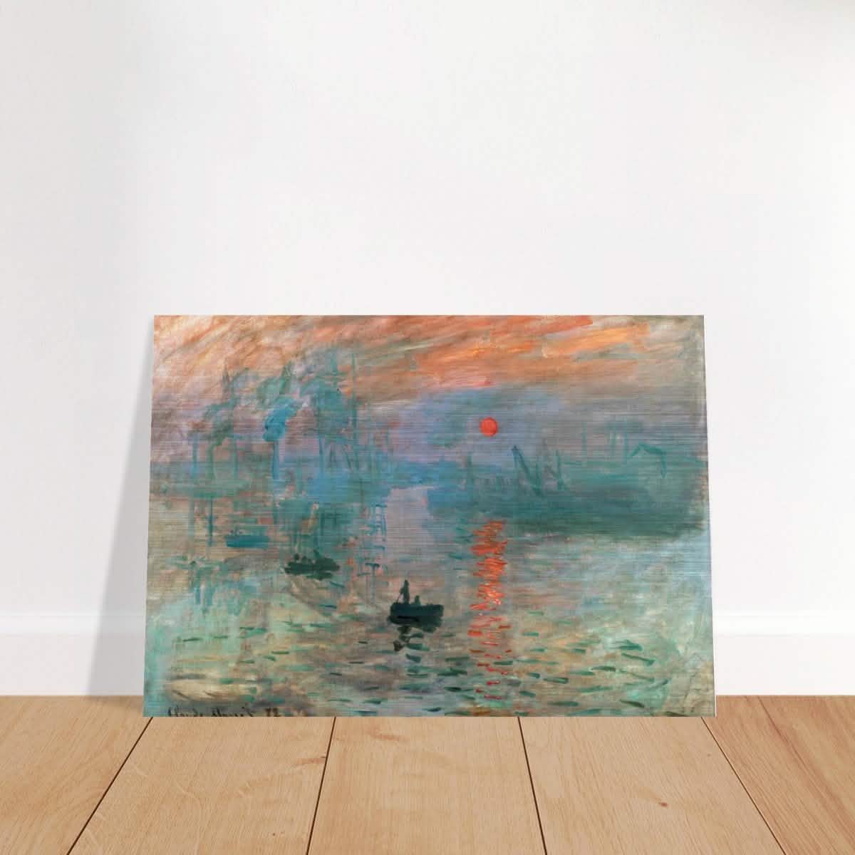 Impression Sunrise by Claude Monet - Brushed Aluminum Print - 70x100 cm / 28x40″ -