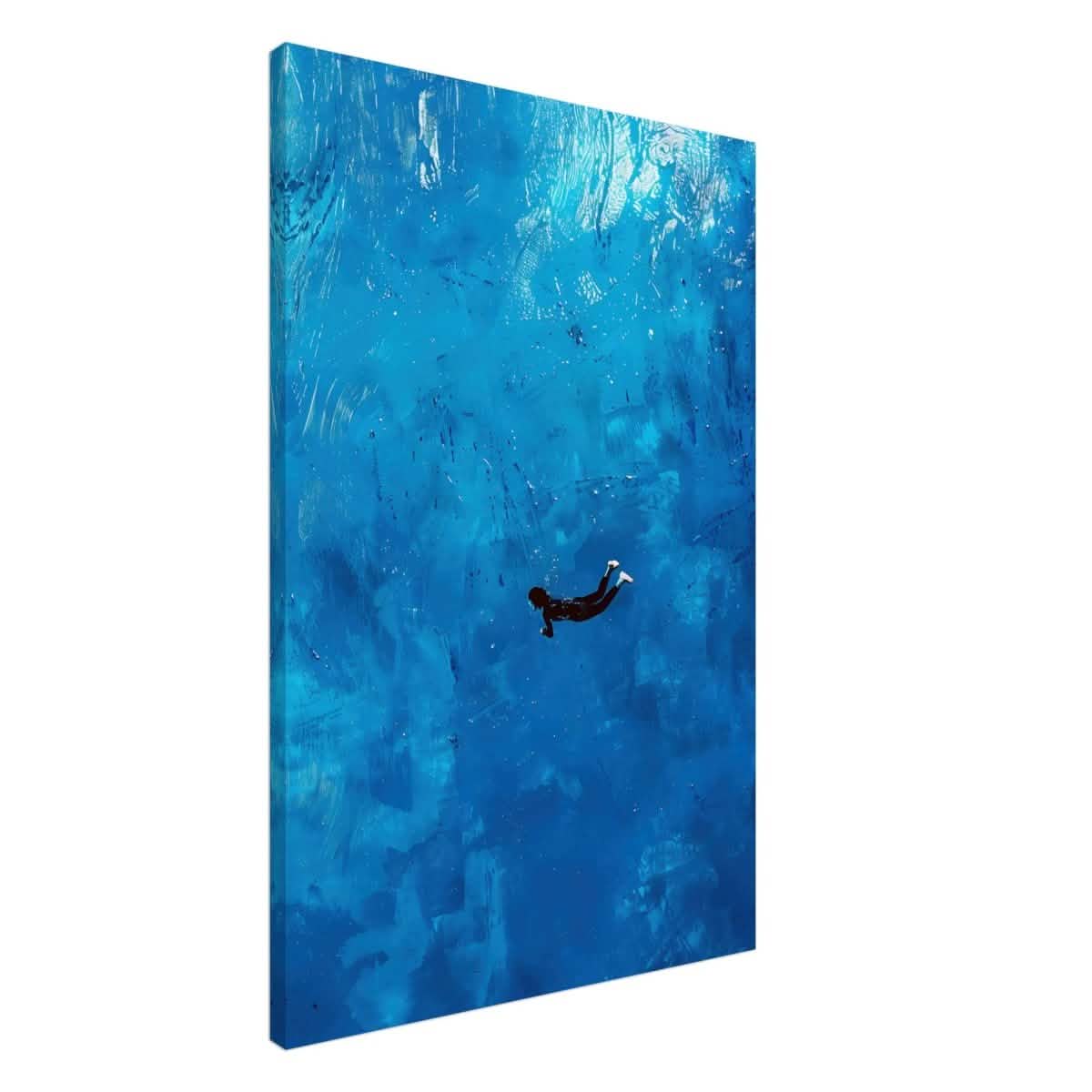 Into the Deep: The Serenity of Blue | Abstract Art wall art print | Figurative Minimalism - Canvas - 60x90 cm / 24x36″ -