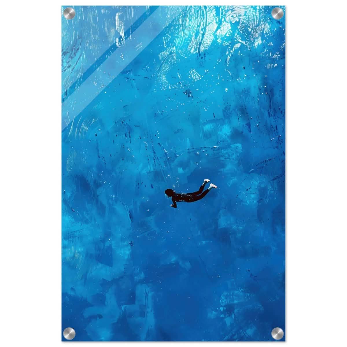 Into the Deep: The Serenity of Blue | Abstract Art wall art print | Figurative Minimalism - Acrylic Print - 40x60 cm / 16x24″ -