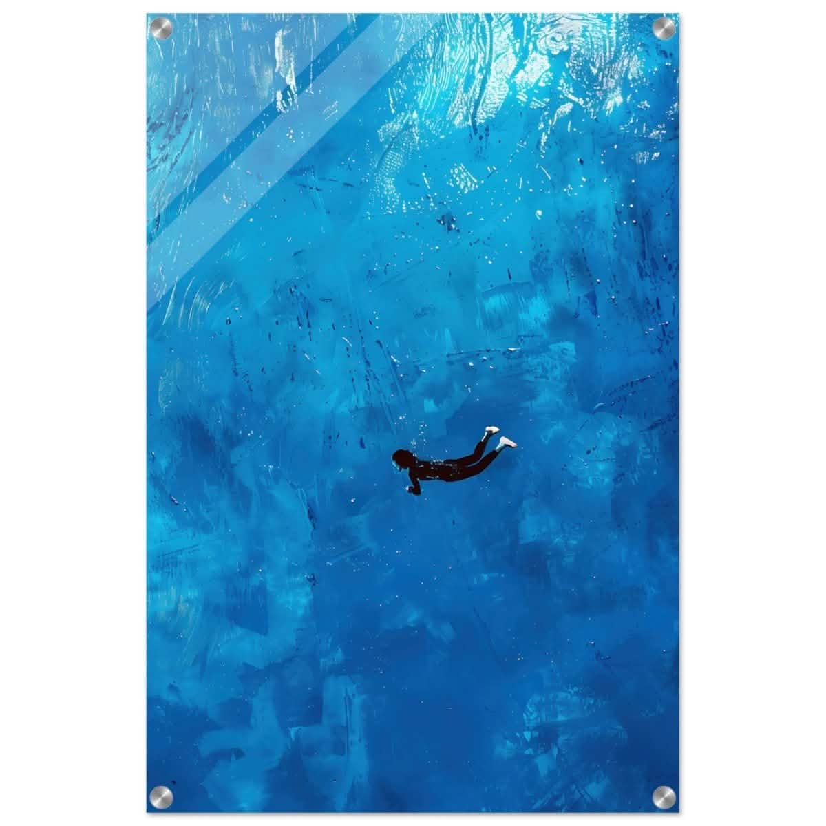 Into the Deep: The Serenity of Blue | Abstract Art wall art print | Figurative Minimalism - Acrylic Print - 50x75 cm / 20x30″ -