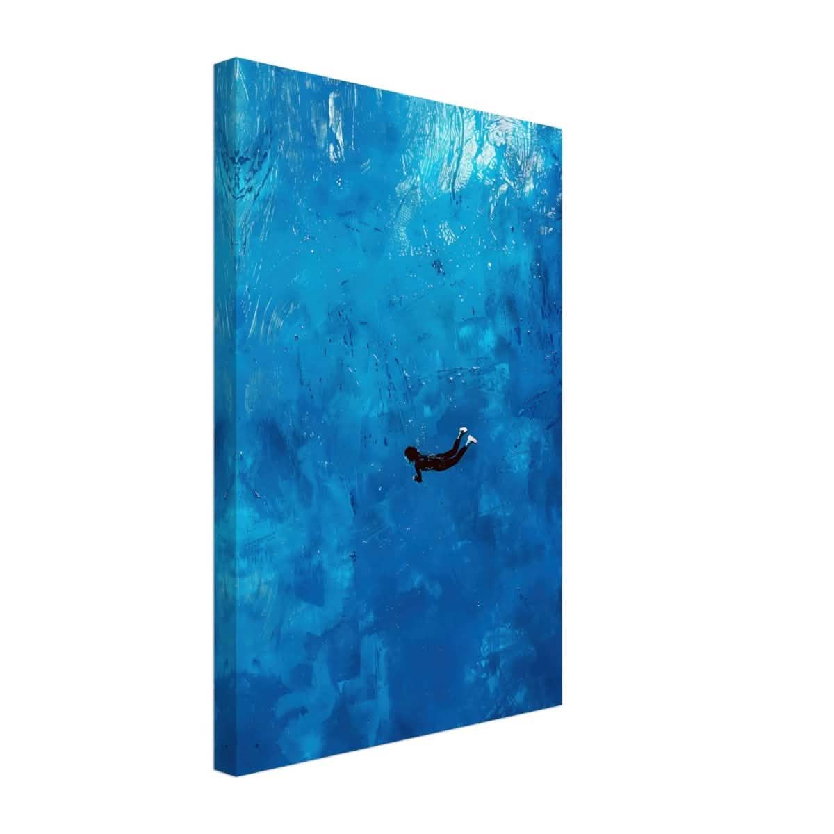Into the Deep: The Serenity of Blue | Abstract Art wall art print | Figurative Minimalism - Canvas - 30x45 cm / 12x18″ -