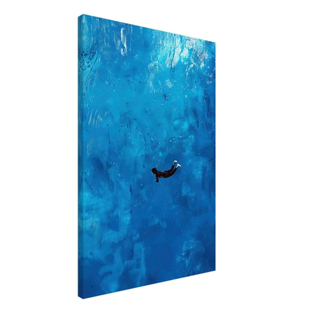 Into the Deep: The Serenity of Blue | Abstract Art wall art print | Figurative Minimalism - Canvas - 50x75 cm / 20x30″ -