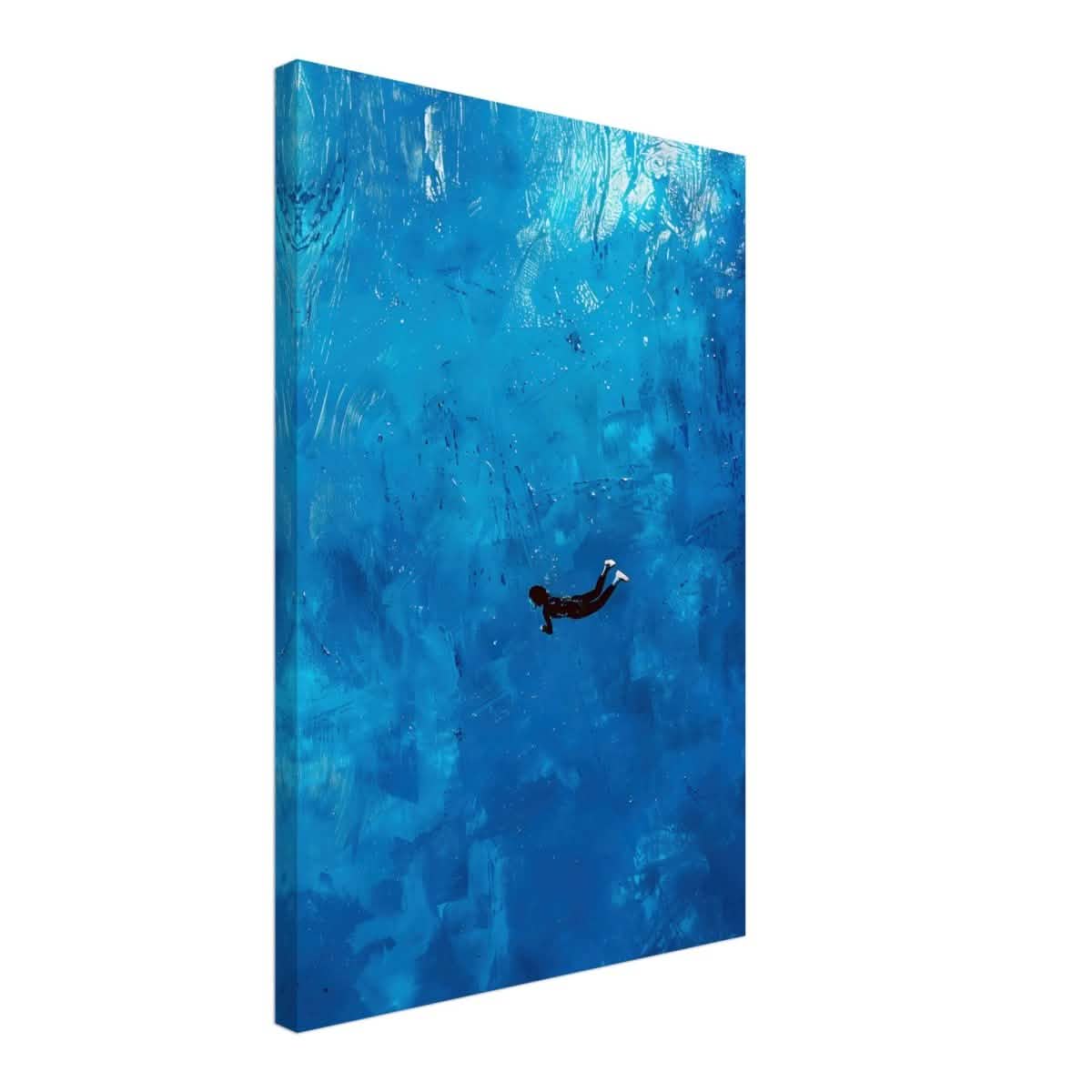 Into the Deep: The Serenity of Blue | Abstract Art wall art print | Figurative Minimalism - Canvas - 40x60 cm / 16x24″ -