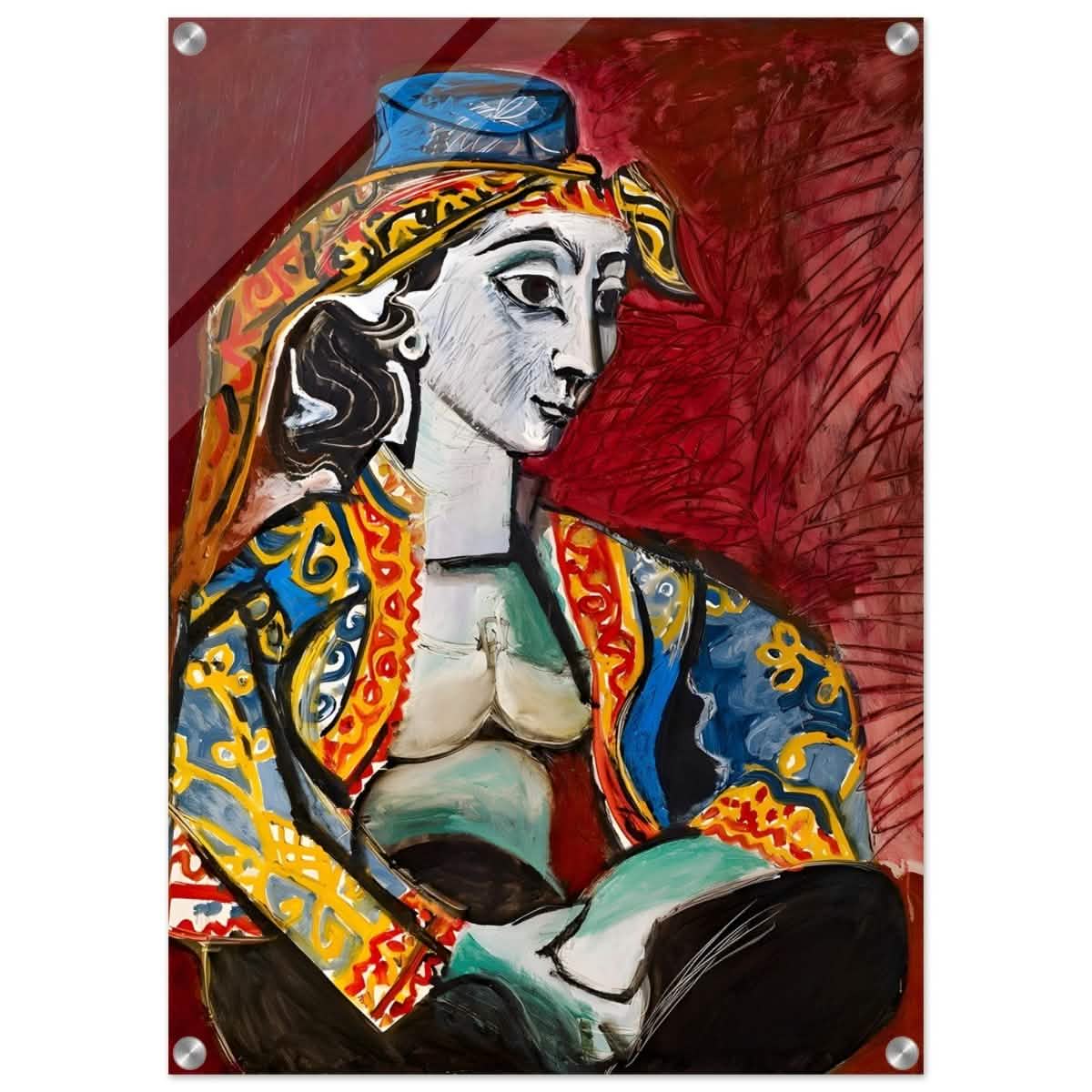 Jacqueline in Turkish Costume by Pablo Picasso | Cubism Art wall art print - Acrylic Print - 50x70 cm / 20x28″ -