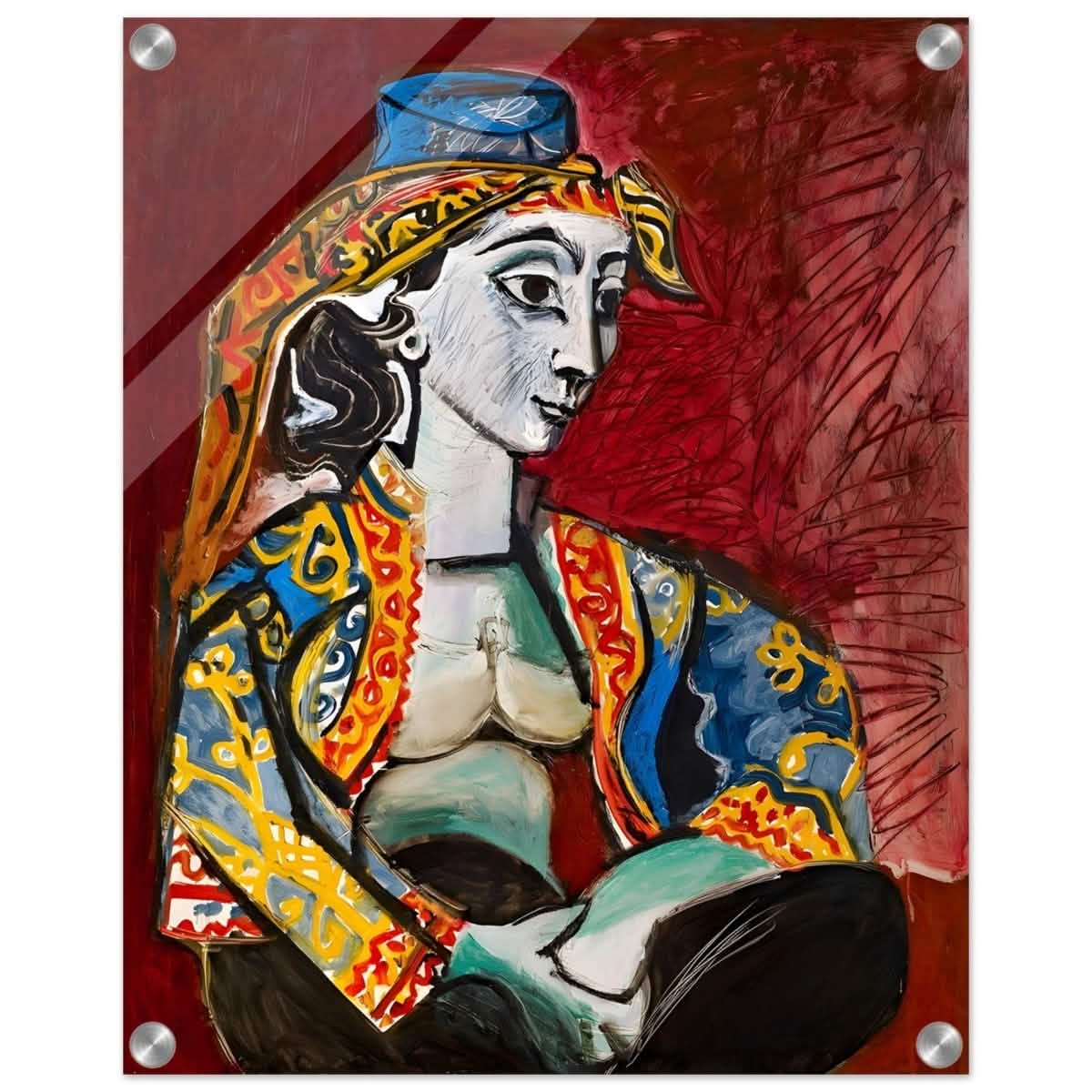 Jacqueline in Turkish Costume by Pablo Picasso | Cubism Art wall art print - Acrylic Print - 40x50 cm / 16x20″ -