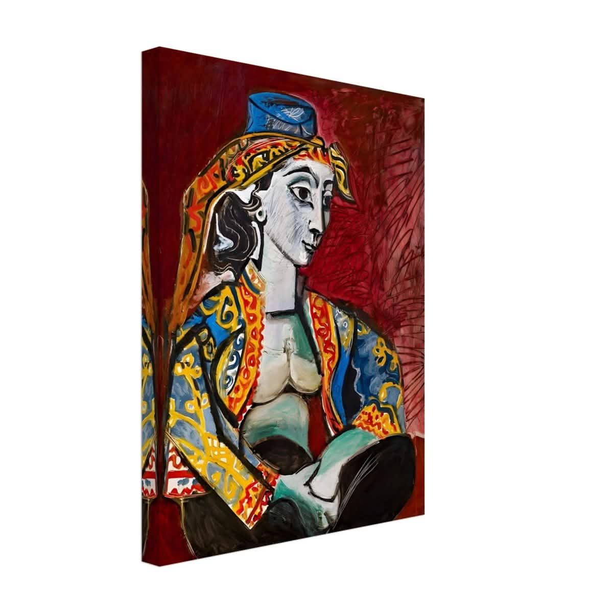 Jacqueline in Turkish Costume by Pablo Picasso | Cubism Art wall art print - Canvas - 30x40 cm / 12x16″ -