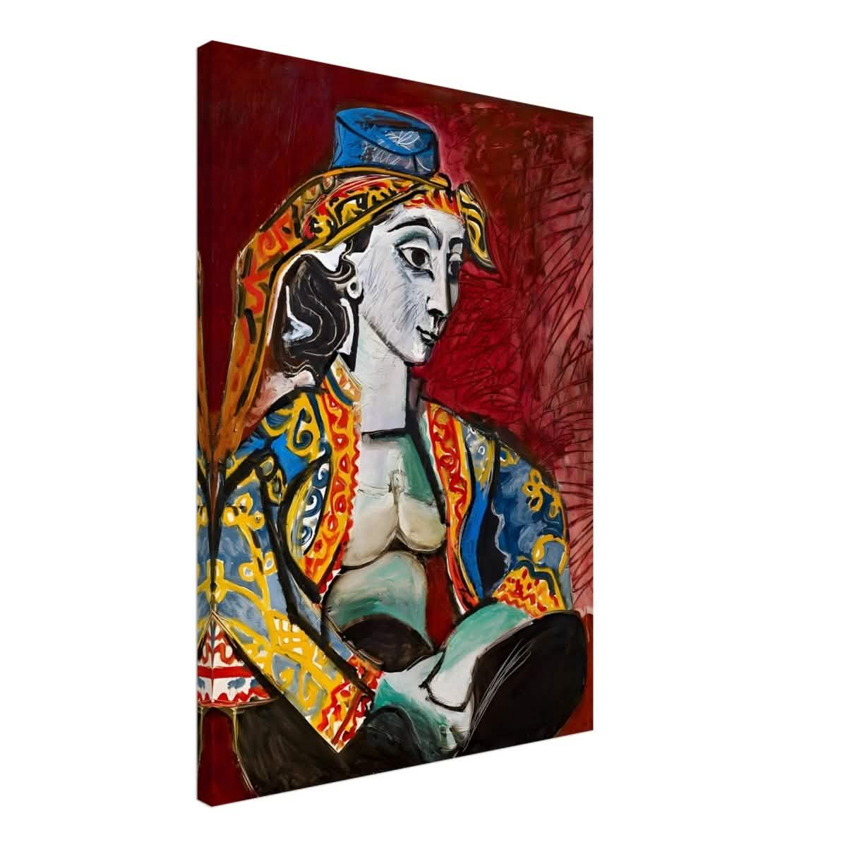 Jacqueline in Turkish Costume by Pablo Picasso | Cubism Art wall art print - Canvas - 50x70 cm / 20x28″ -