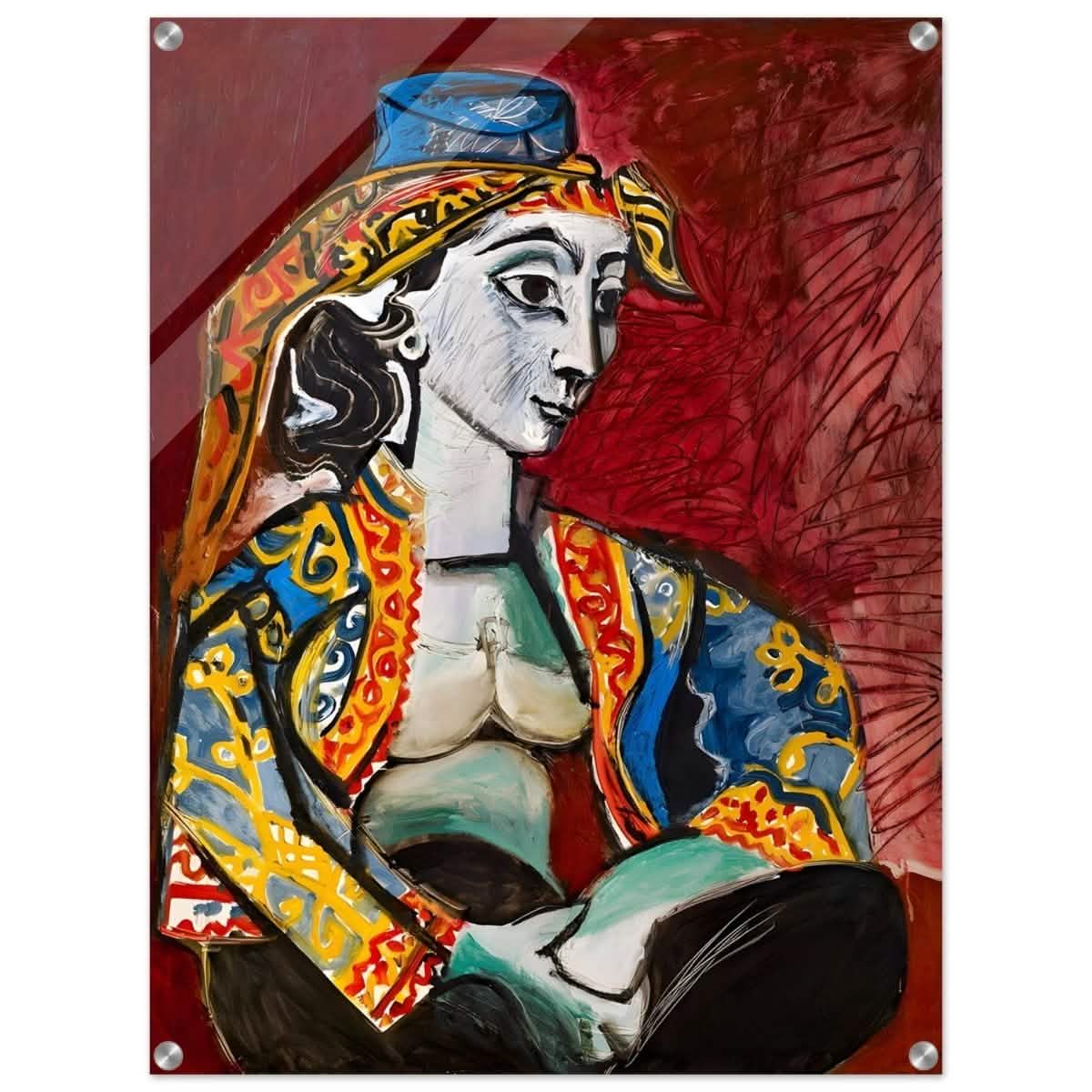 Jacqueline in Turkish Costume by Pablo Picasso | Cubism Art wall art print - Acrylic Print - 60x80 cm / 24x32″ -