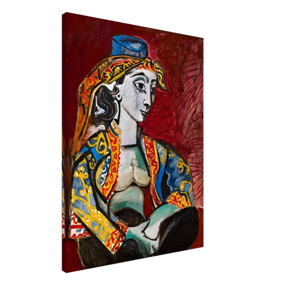 Jacqueline in Turkish Costume by Pablo Picasso | Cubism Art wall art print - Canvas - 60x80 cm / 24x32″ -