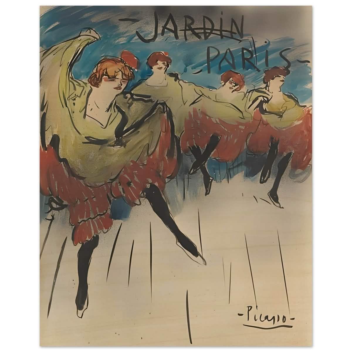 Jardin de Paris by Pablo Picasso | Post - Impressionist - Wood Prints - 40x50 cm / 16x20″ -