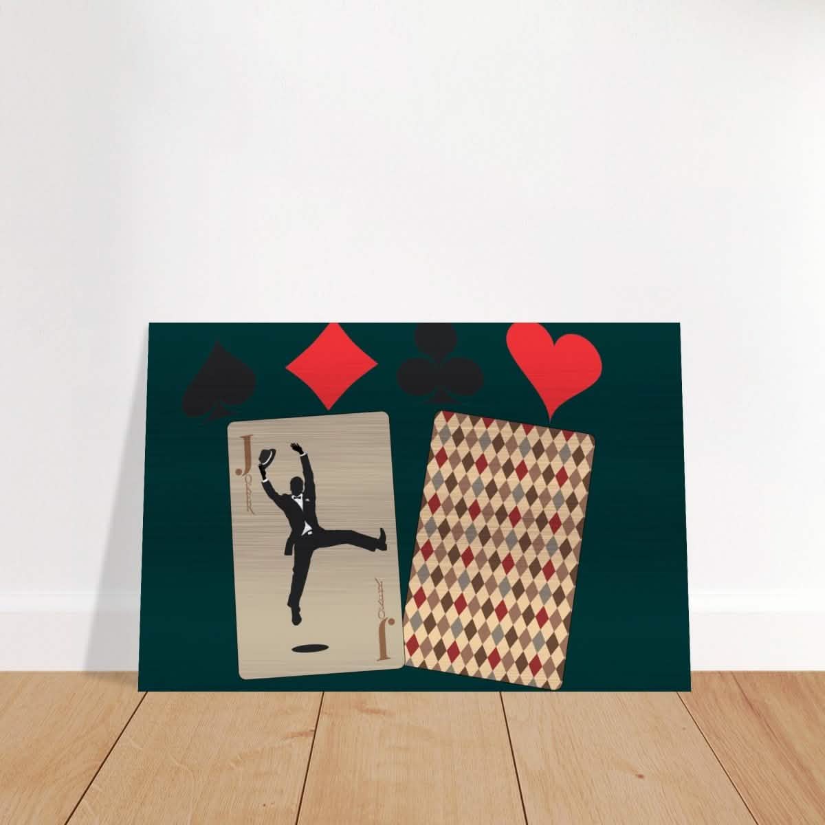 Jester's Dance | Vintage Joker Card | Pop Art Wall art print - Brushed Aluminum Print - 30x45 cm / 12x18″ -