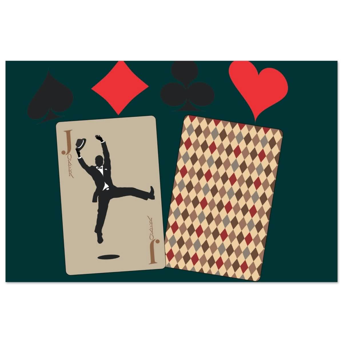 Jester's Dance | Vintage Joker Card | Pop Art Wall art print - Aluminum Print - 30x45 cm / 12x18″ -