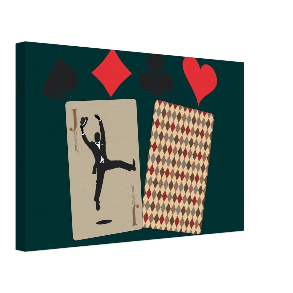 Jester's Dance | Vintage Joker Card | Pop Art Wall art print - Canvas - 30x45 cm / 12x18″ -