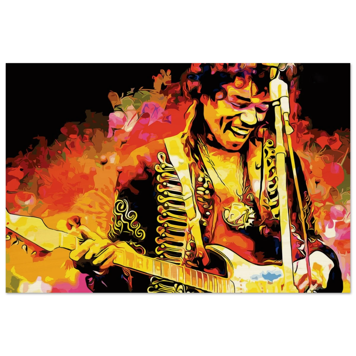 Jimi Hendrix | A Tribute to the Legend of Rock - 60x90 cm / 24x36″ - Wood Prints -