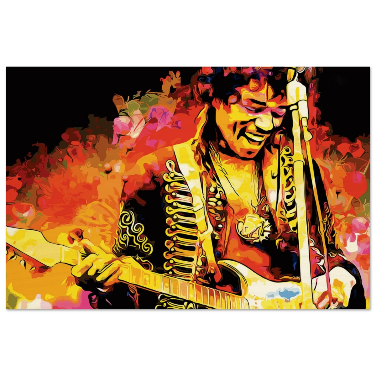Jimi Hendrix | A Tribute to the Legend of Rock - 30x45 cm / 12x18″ - Wood Prints -