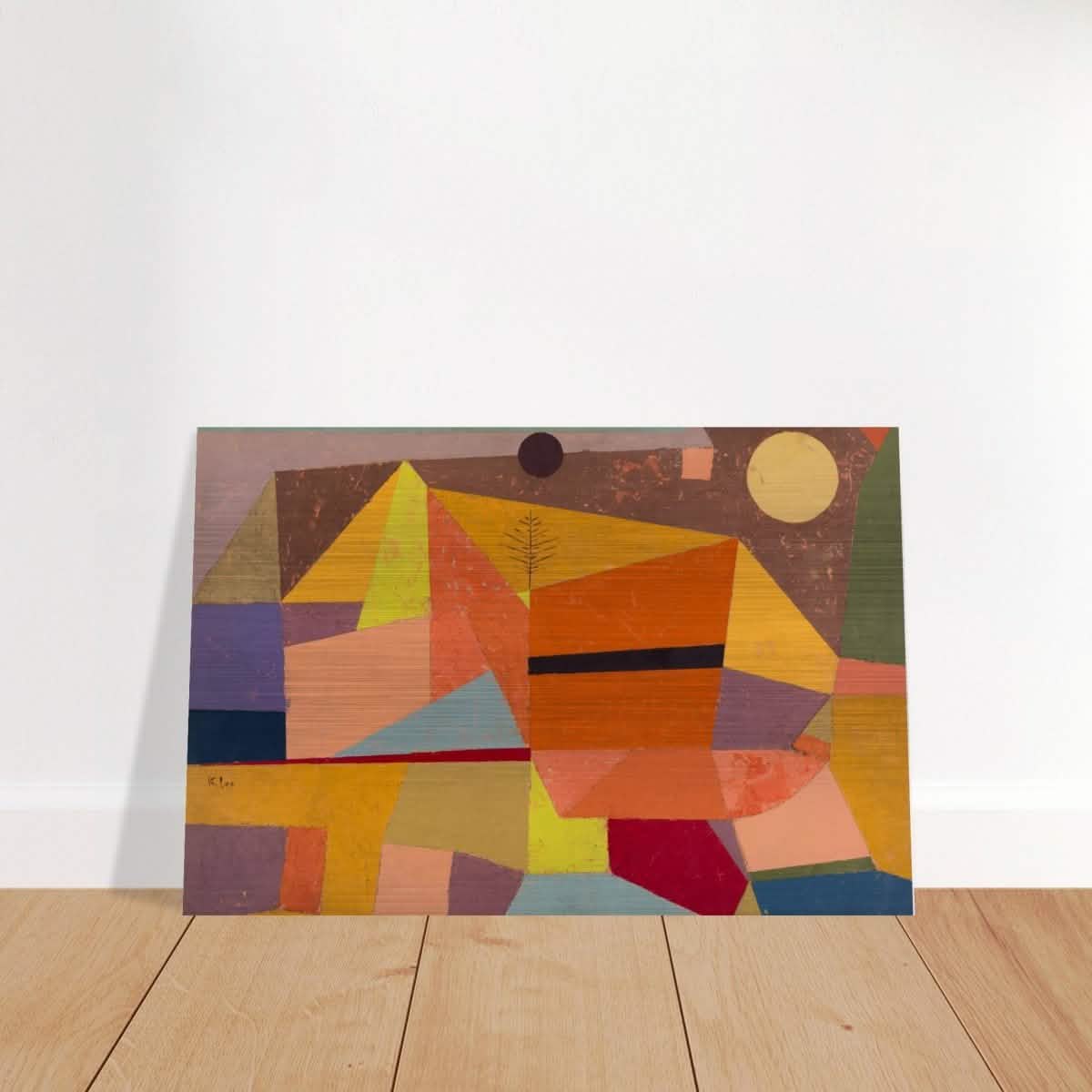 Joyful Mountain by Paul Klee - Brushed Aluminum Print - 60x90 cm / 24x36″ -