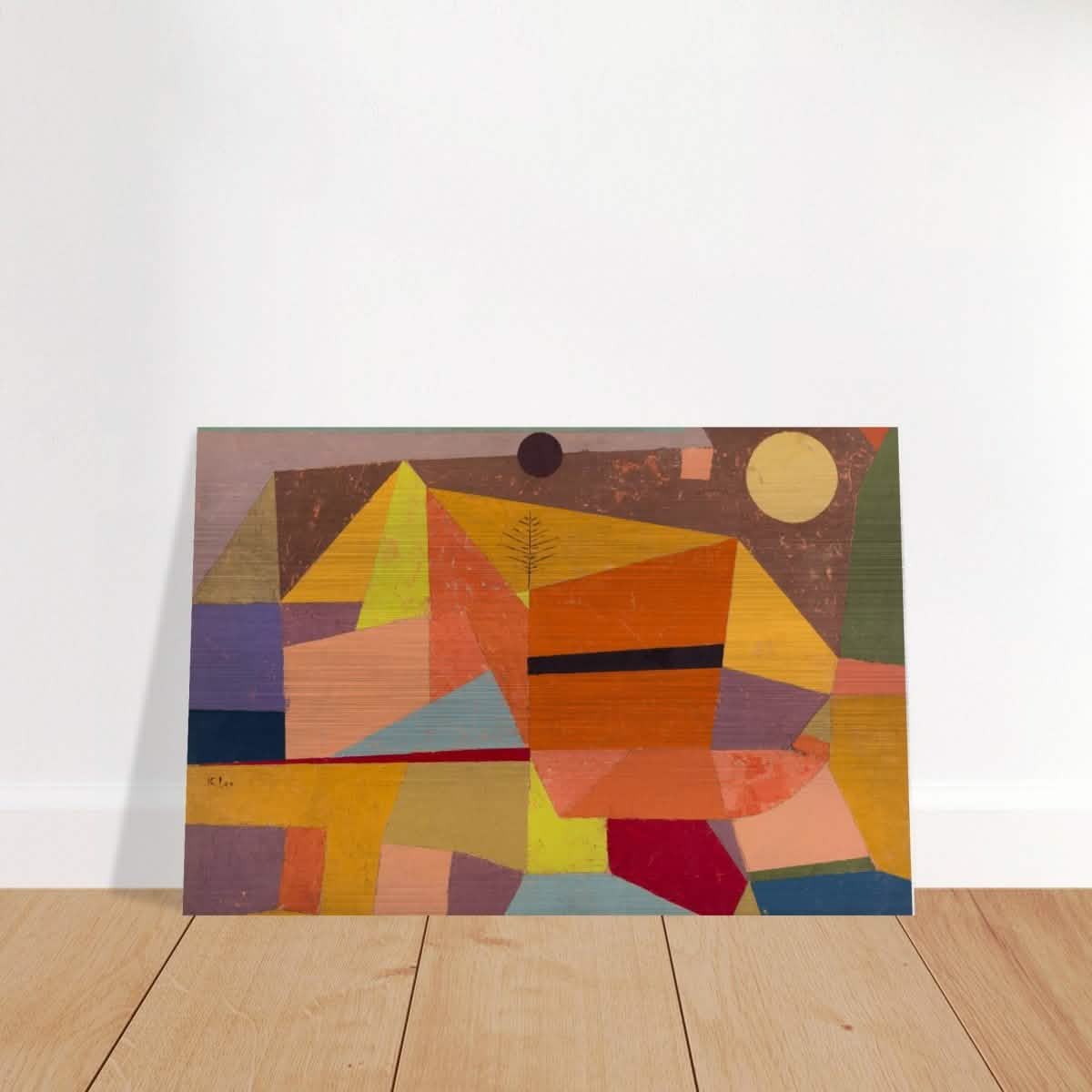 Joyful Mountain by Paul Klee - Brushed Aluminum Print - 40x60 cm / 16x24″ -