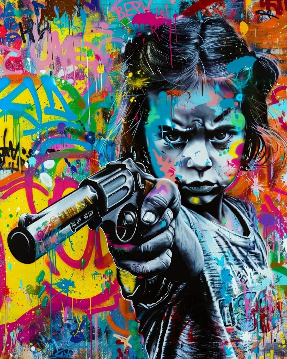 Kid's Bedroom Bliss |Graffiti Digital Pop art | 2 Design Options (Copy) - 30x45 cm / 12x18″ - Design Option 2 - Acrylic Print