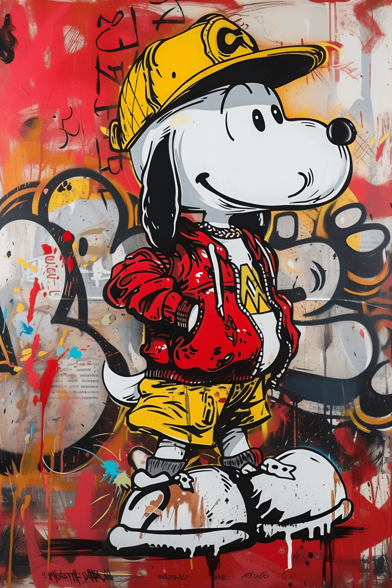 Kids Bedroom Bliss | Snoopy , Mickey Mouse, Donald Duck Digital Pop art | 3 Design Options - 30x45 cm / 12x18″ - Snoopy - Acrylic Print