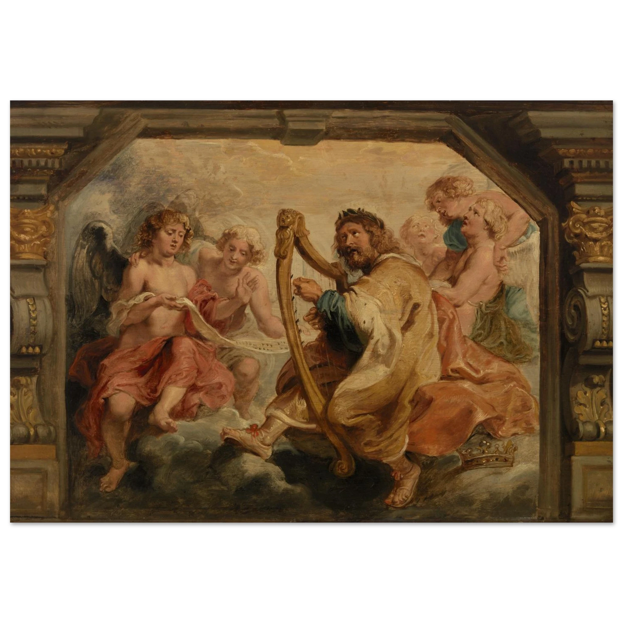 King David Playing the Harp – Peter Paul Rubens Wall Art Print - Fine Art Poster - 70x100 cm / 28x40″ -