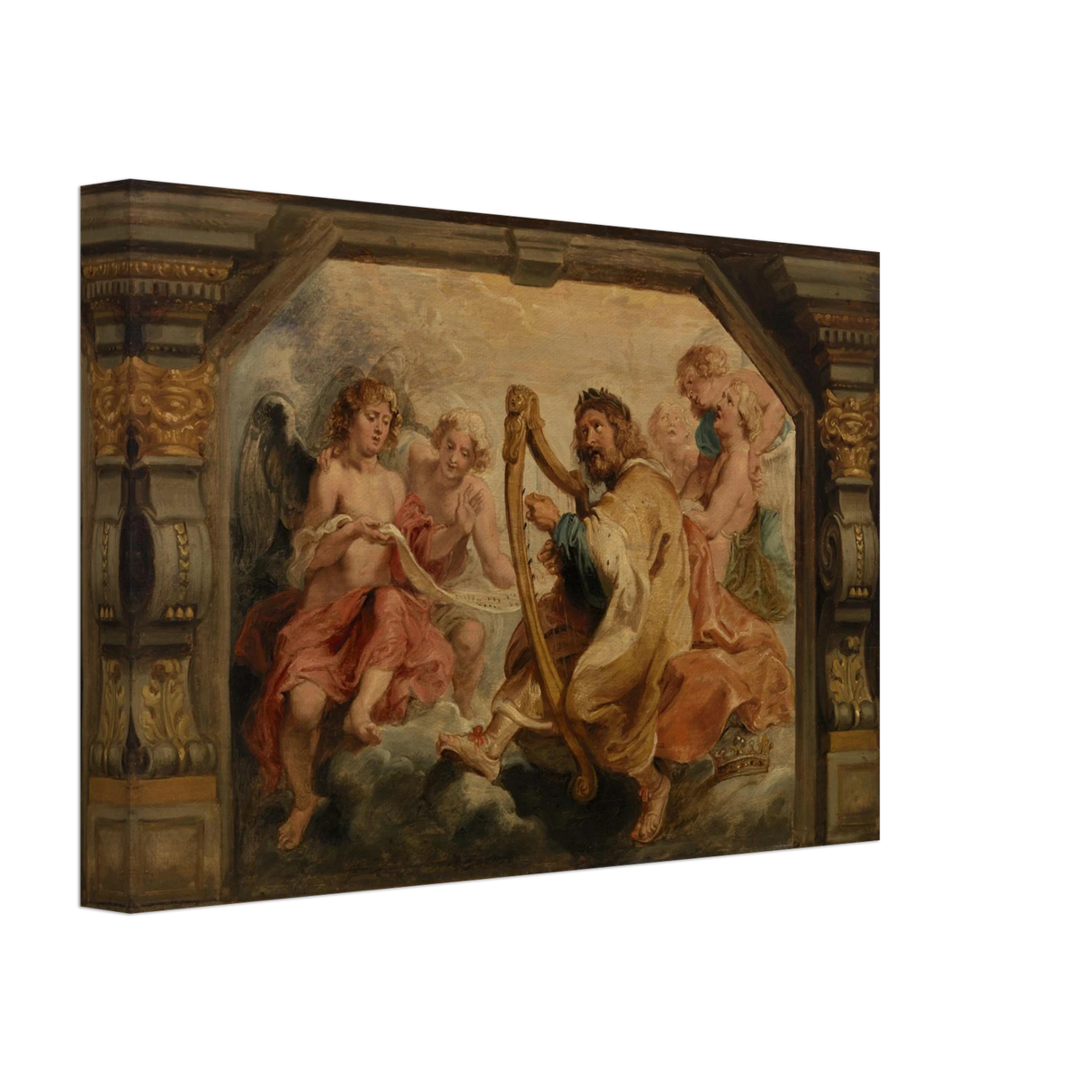 King David Playing the Harp – Peter Paul Rubens Wall Art Print - Canvas - 20x30 cm / 8x12″ -