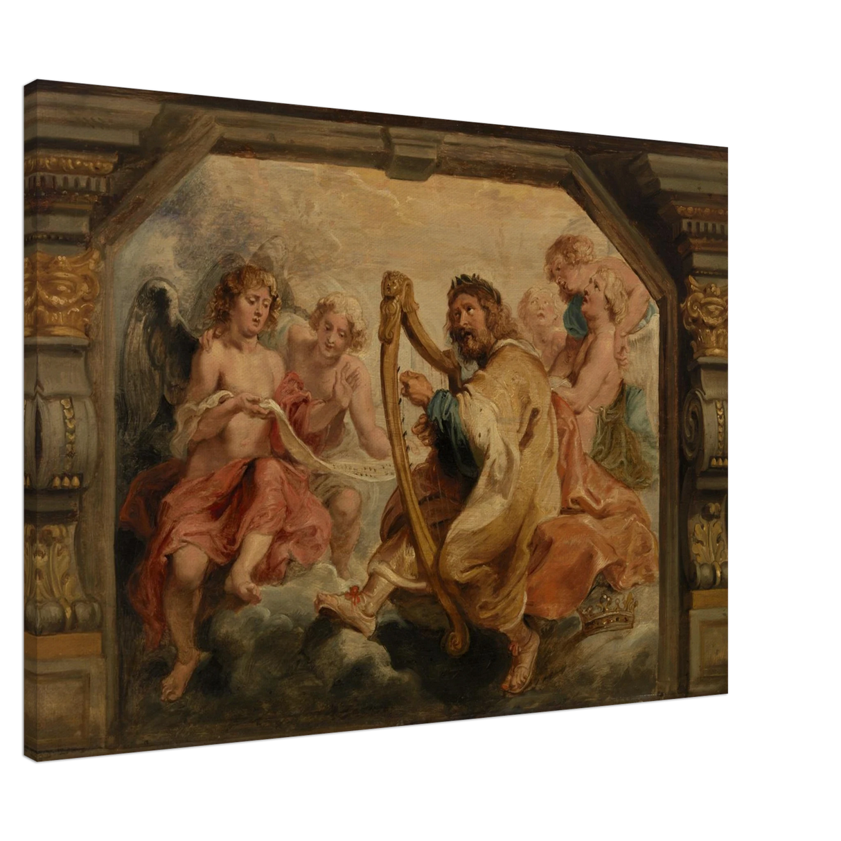 King David Playing the Harp – Peter Paul Rubens Wall Art Print - Canvas - 70x100 cm / 28x40″ -