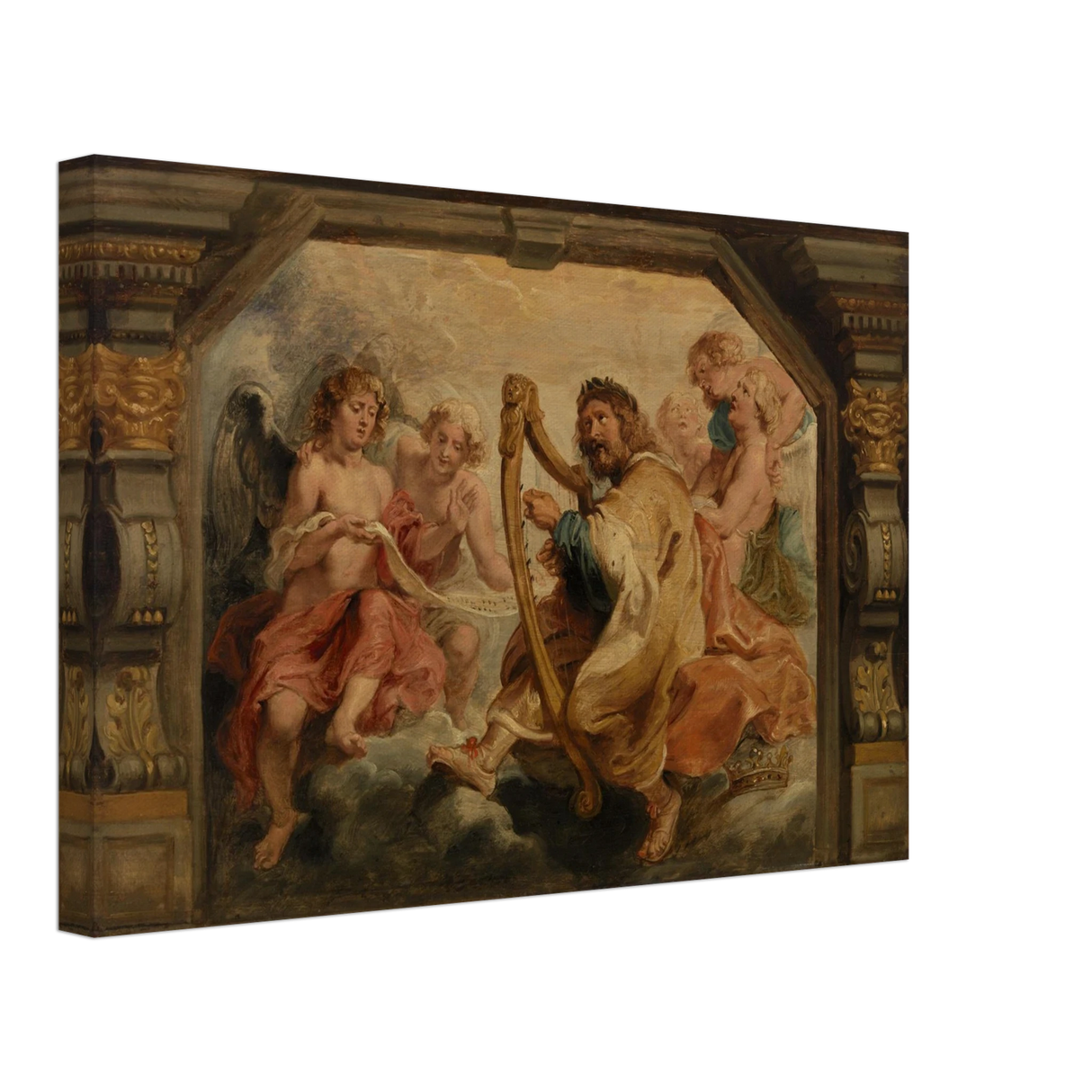 King David Playing the Harp – Peter Paul Rubens Wall Art Print - Canvas - 30x45 cm / 12x18″ -