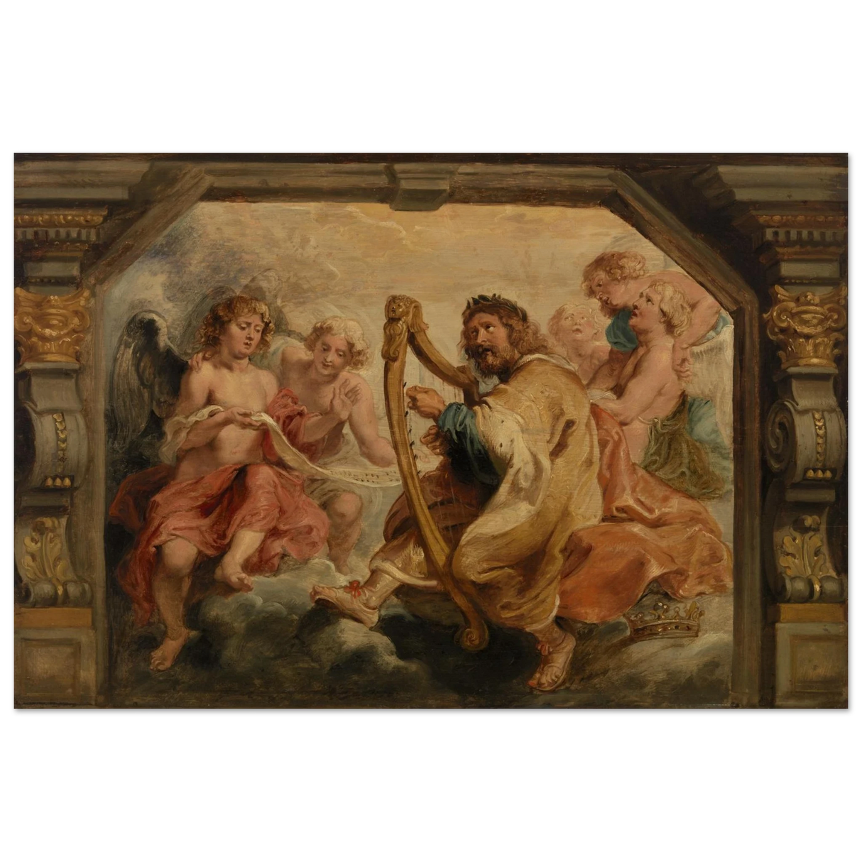 King David Playing the Harp – Peter Paul Rubens Wall Art Print - Fine Art Poster - 60x90 cm / 24x36″ -