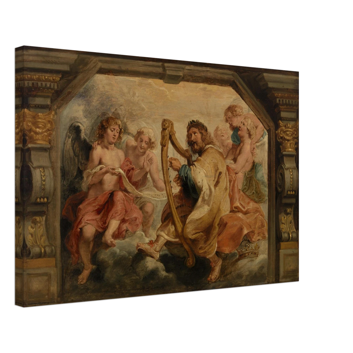 King David Playing the Harp – Peter Paul Rubens Wall Art Print - Canvas - 40x60 cm / 16x24″ -