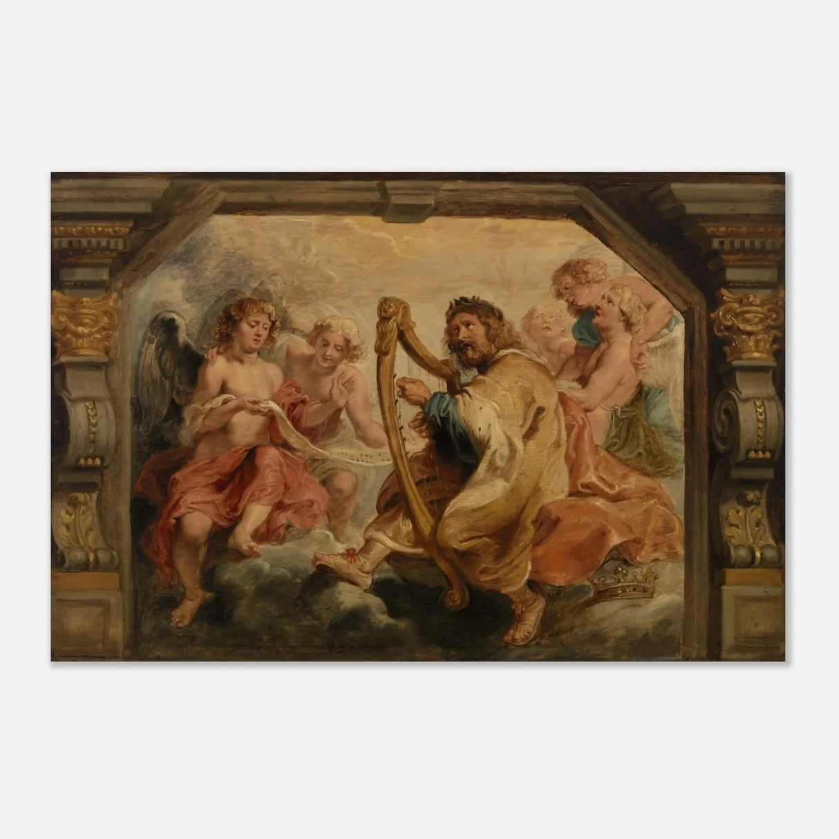 King David Playing the Harp – Peter Paul Rubens Wall Art Print - Aluminum Print - 30x45 cm / 12x18″ -