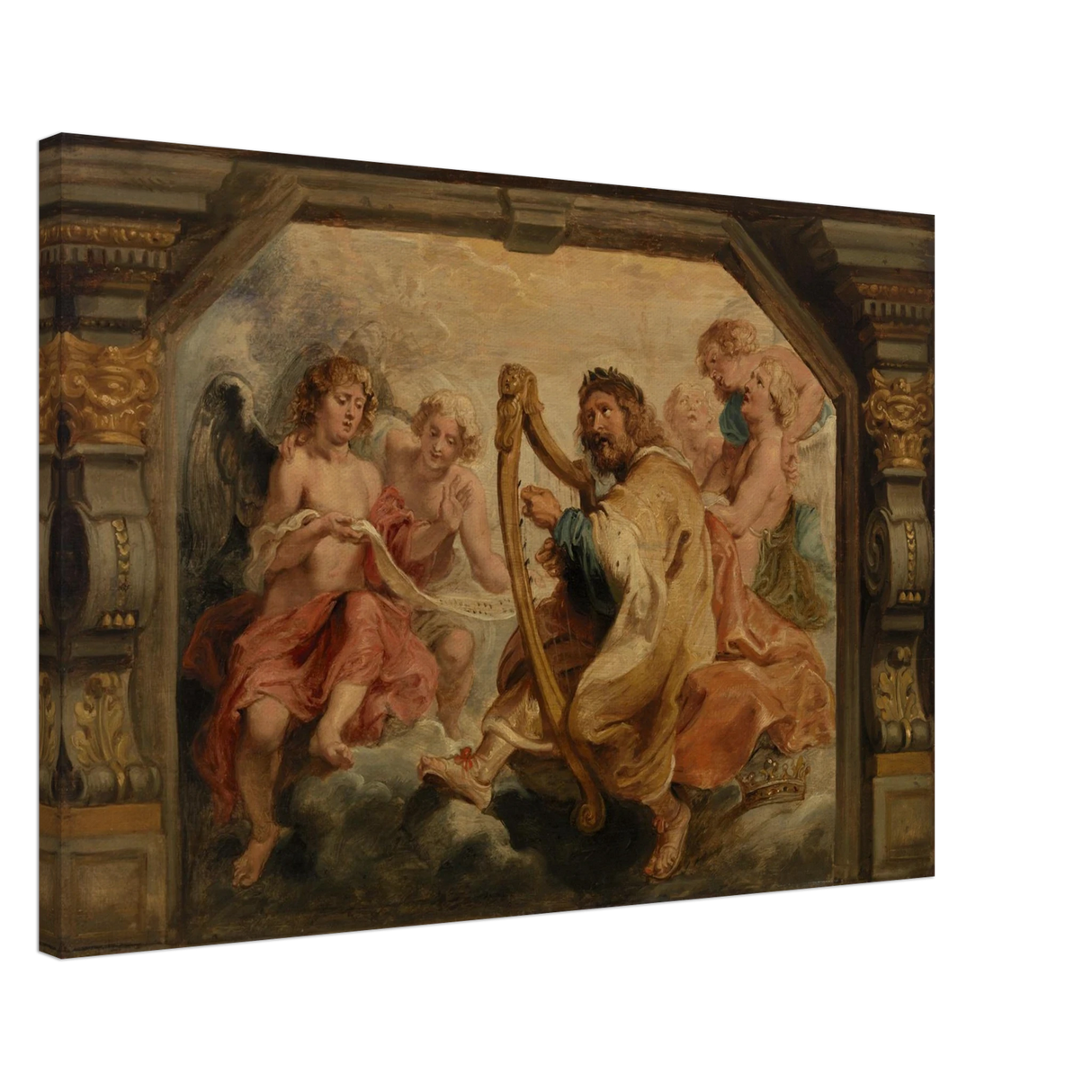 King David Playing the Harp – Peter Paul Rubens Wall Art Print - Canvas - 50x75 cm / 20x30″ -