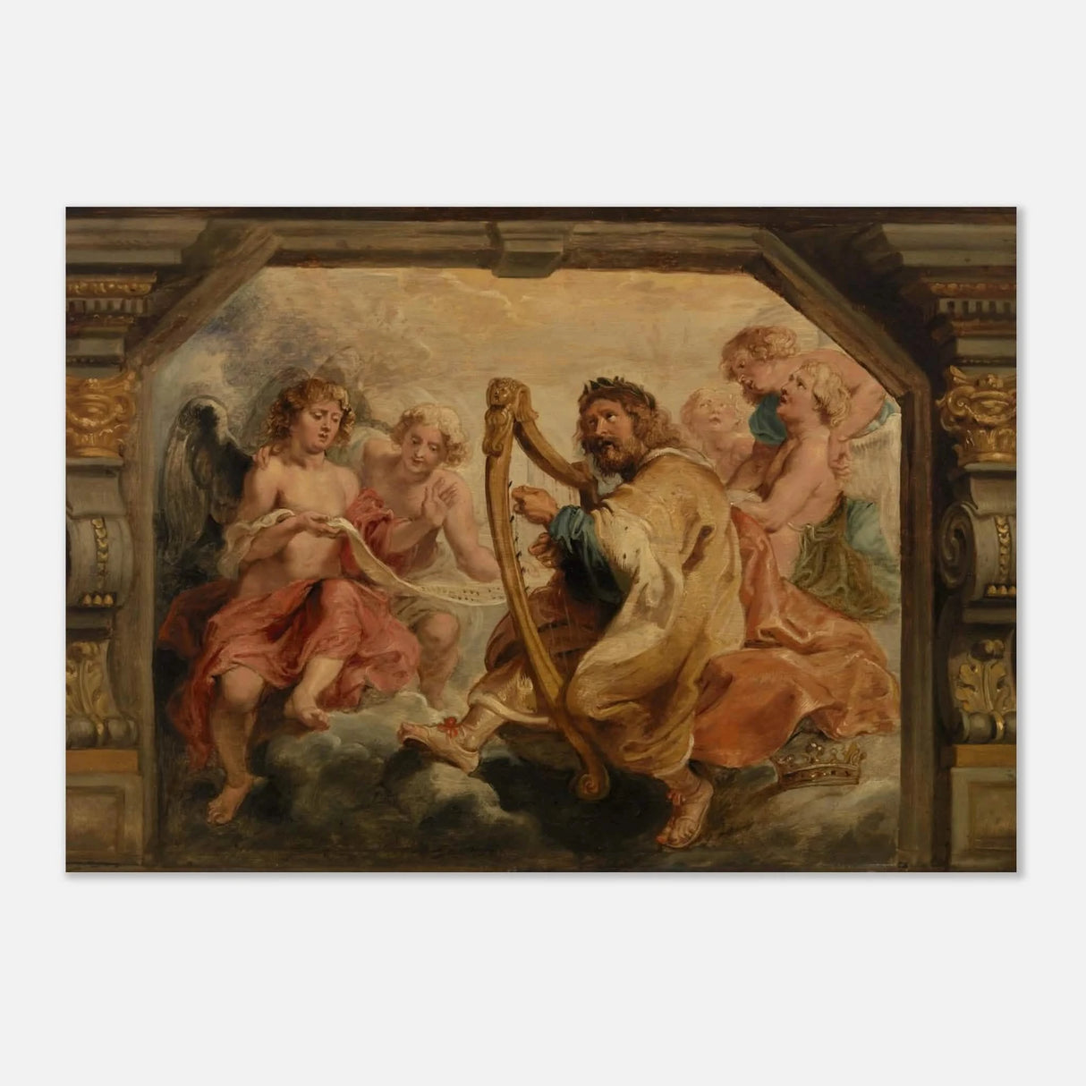 King David Playing the Harp – Peter Paul Rubens Wall Art Print - Aluminum Print - 70x100 cm / 28x40″ -