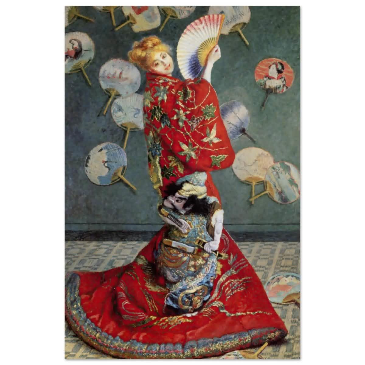 La Japonaise , The Japanese (1876) by Claude Monet | Vintage wall art print - Aluminum Print - 30x45 cm / 12x18″ -