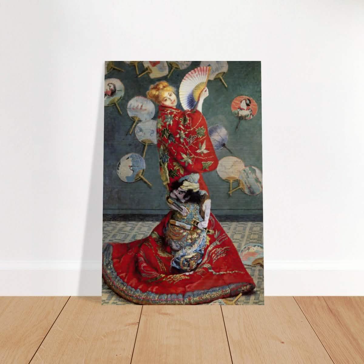 La Japonaise , The Japanese (1876) by Claude Monet | Vintage wall art print - Brushed Aluminum Print - 30x45 cm / 12x18″ -