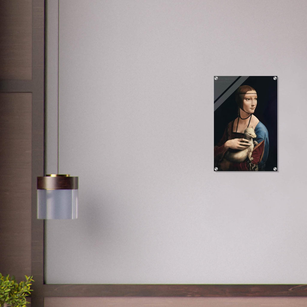 Lady with an Ermine by Leonardo da Vinci - Acrylic Print - 40x60 cm / 16x24″ -
