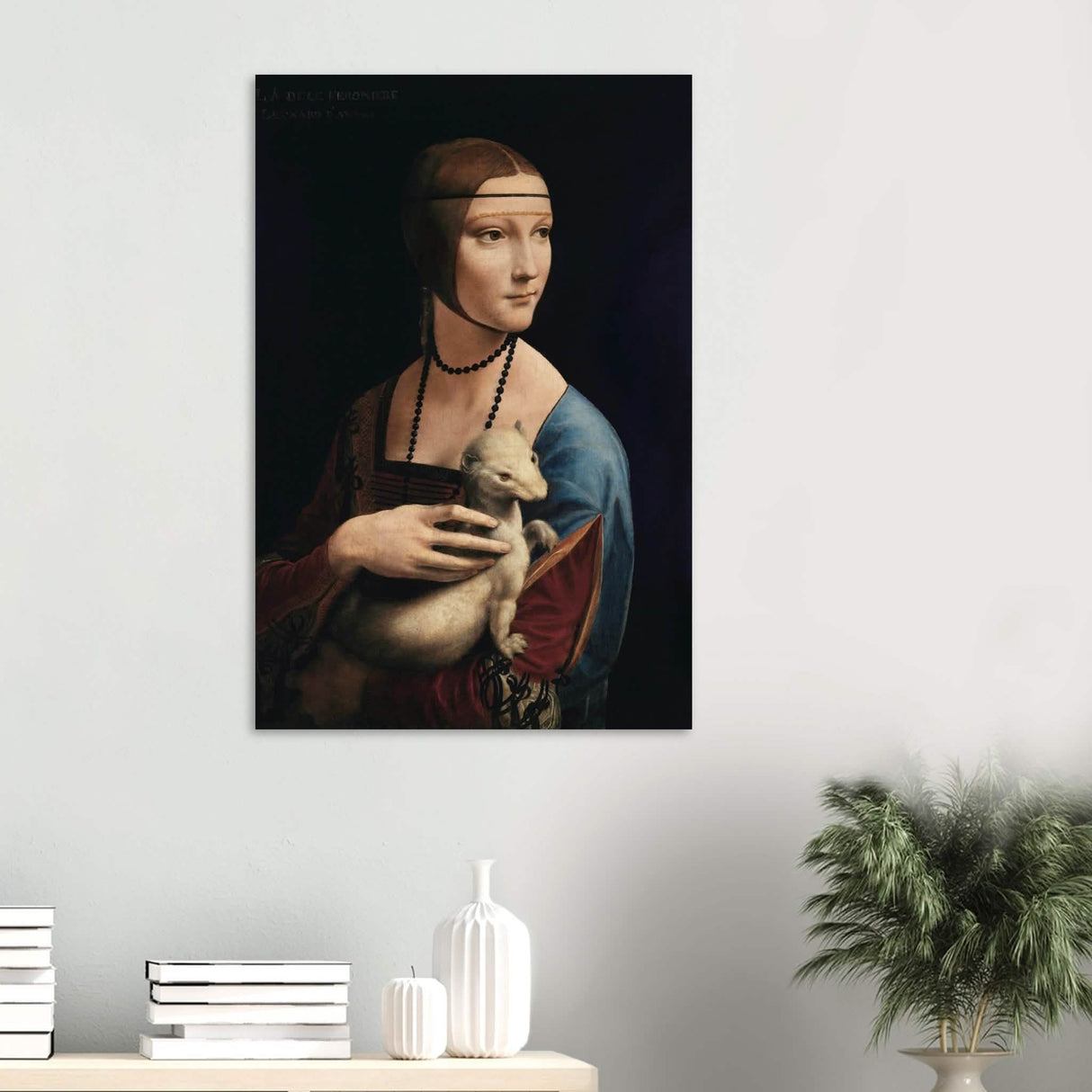 Lady with an Ermine by Leonardo da Vinci - Wood Prints - 60x90 cm / 24x36″ - 20 mm