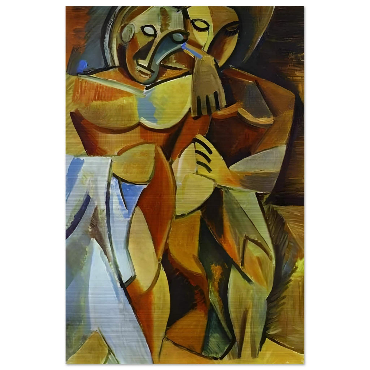 L'amitié by Pablo Picasso 1908 (Friendship, Two Nudes) - Brushed Aluminum Print - 60x90 cm / 24x36″ -