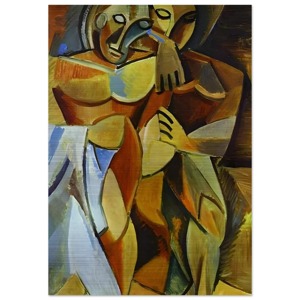 L'amitié by Pablo Picasso 1908 (Friendship, Two Nudes) - Brushed Aluminum Print - 70x100 cm / 28x40″ -