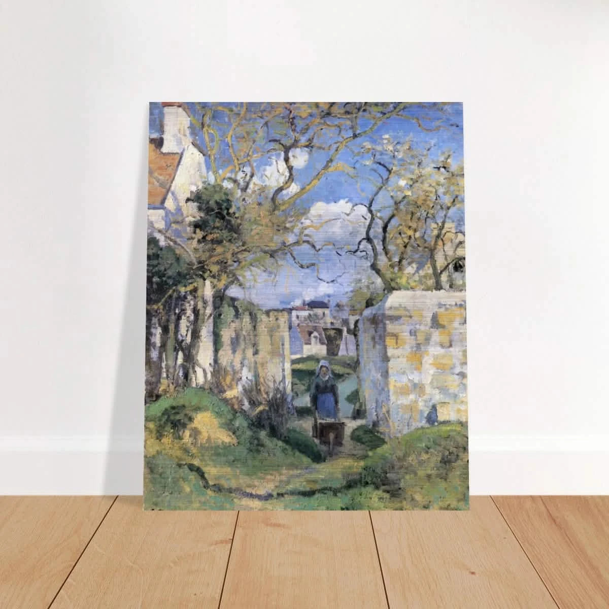 Landscape From Pontoise (1874) by Camille Pissarro – Impressionist Wall Art Print - Brushed Aluminum Print - 40x50 cm / 16x20″ -